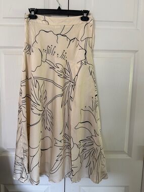 Cream Floral  A-line or full Skirt